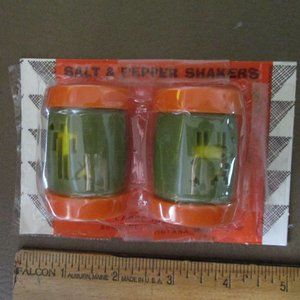 Vintage Saint Labre Indian School Salt Pepper Shakers on Card Cheyenne New 60s